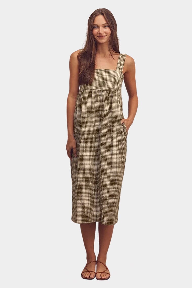 Back Tie Midi Dress, Olive - Image 3