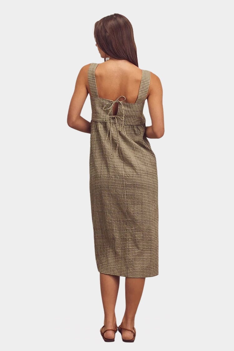 Back Tie Midi Dress, Olive - Image 6