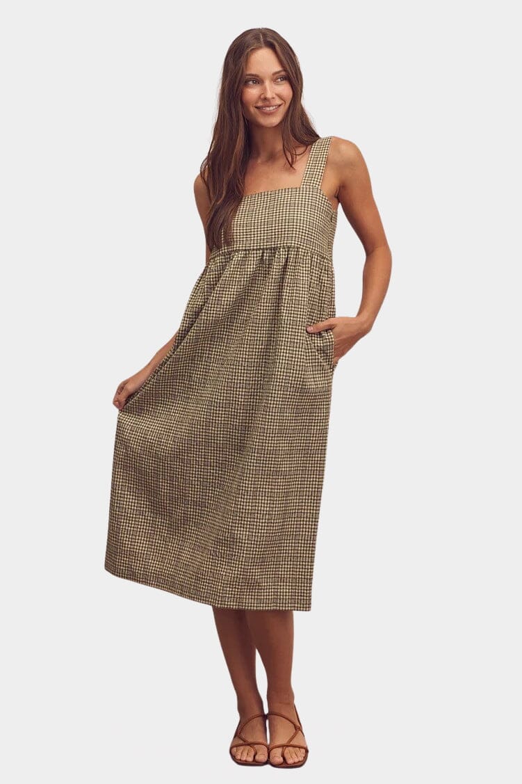 Back Tie Midi Dress, Olive - Image 7