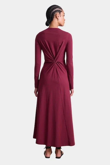 Long Sleeve Volta Dress, Black Cherry - Image 3