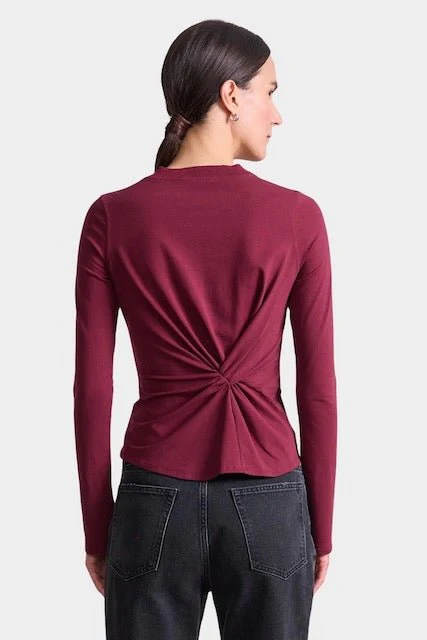 Long Sleeve Volta Top, Black Cherry - Image 4