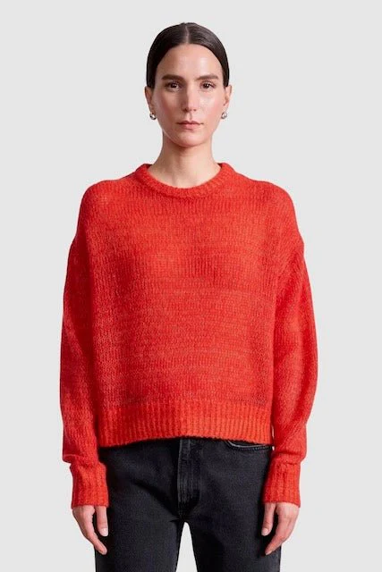 Softest Tissue Weight Sweater Mouline, Tigerlily - Image 3