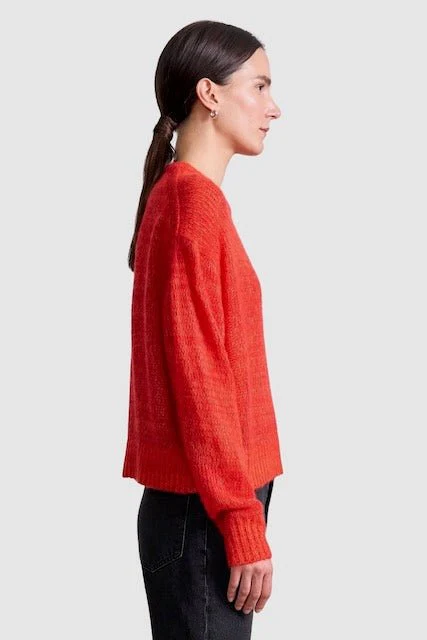 Softest Tissue Weight Sweater Mouline, Tigerlily - Image 4