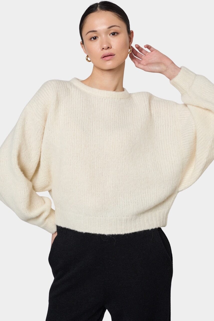 Balloon Sleeve Sweater, Cream - Image 3