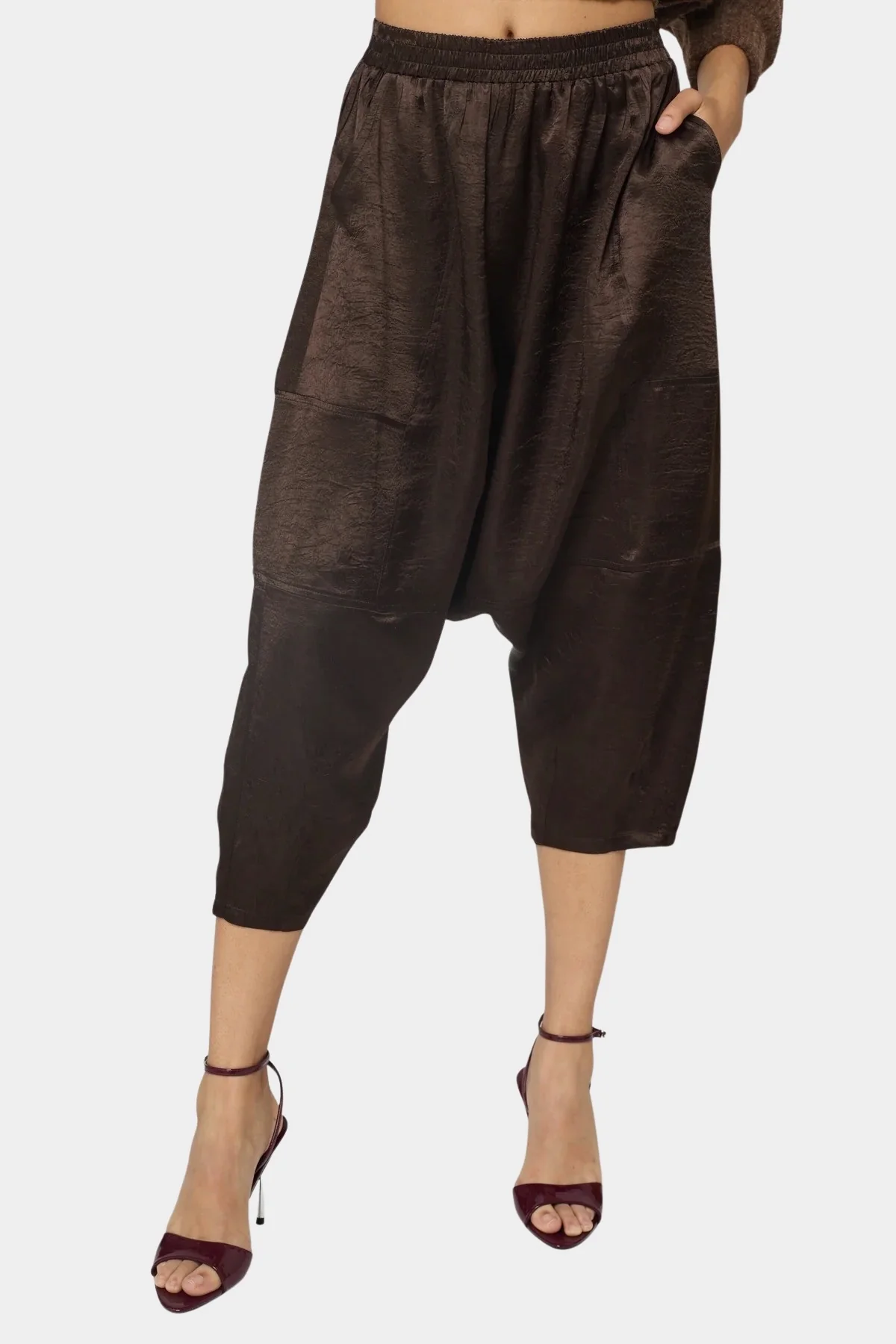 Kiko Satin Pant, Espresso - Image 4