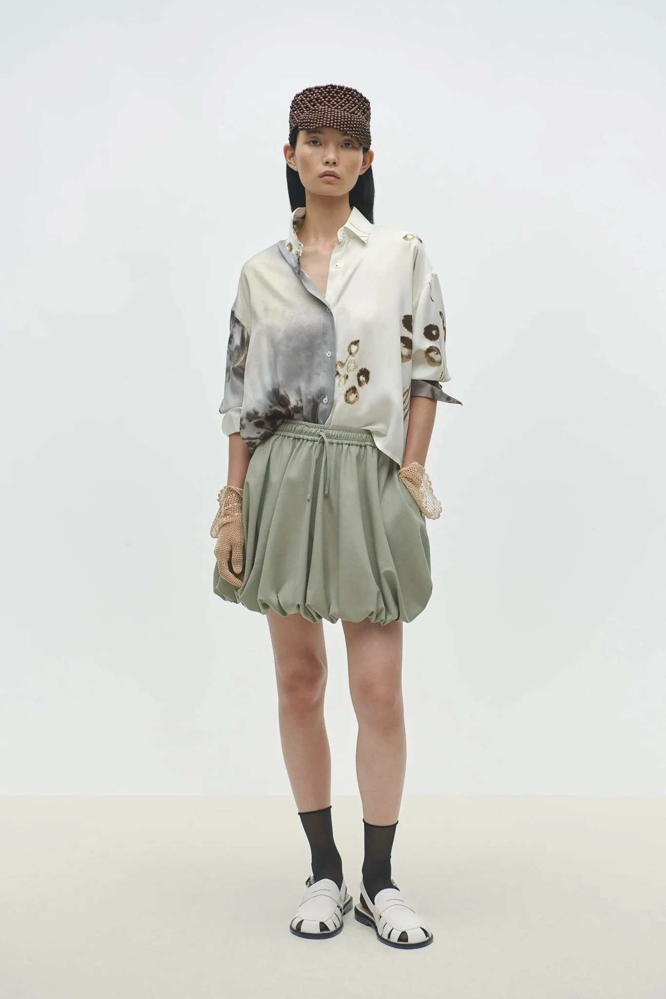 Balloon Mini Skirt, Salvia - Image 3