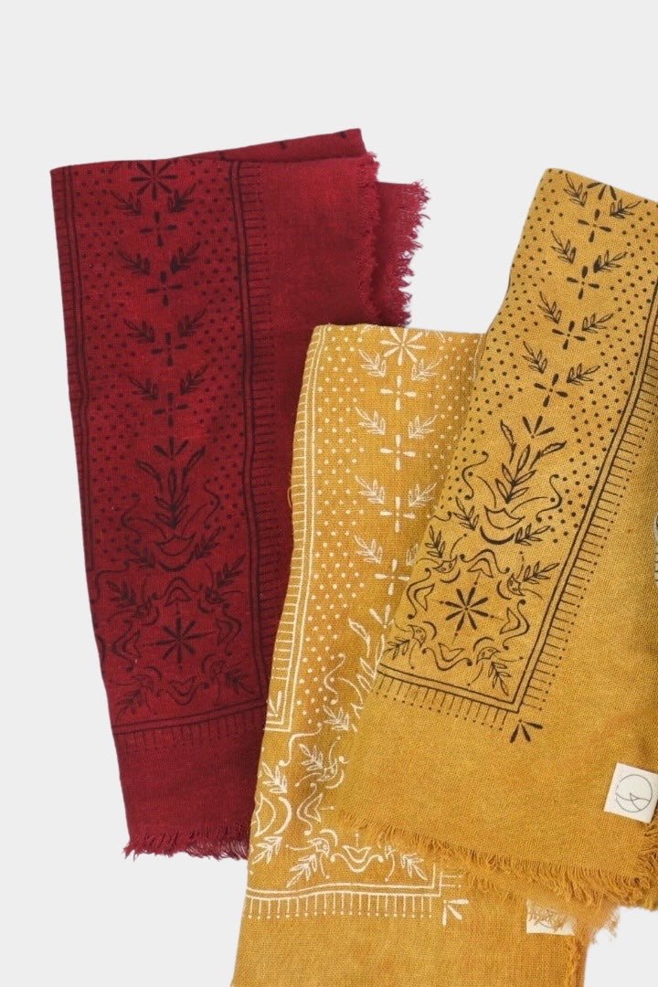 Raw Silk Bandana, Desert Gold x Black Ink - Image 4