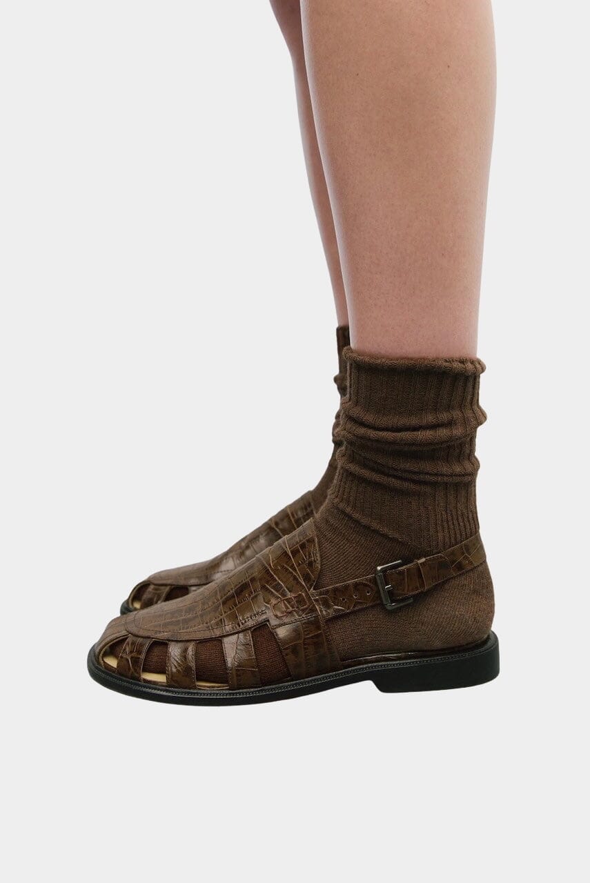 Slingback Loafer, Brown Crocodile - Image 3