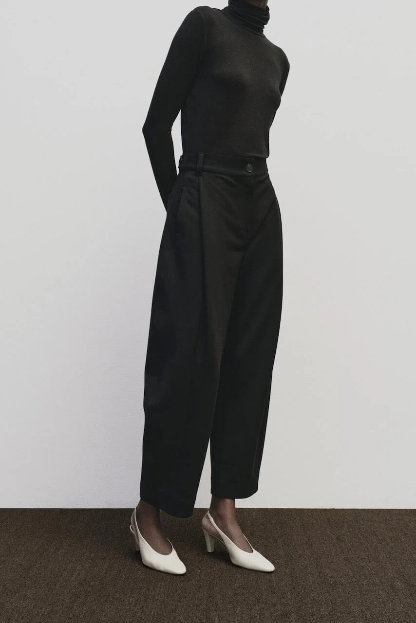 Roll Neck Jersey Top, Black - Image 4