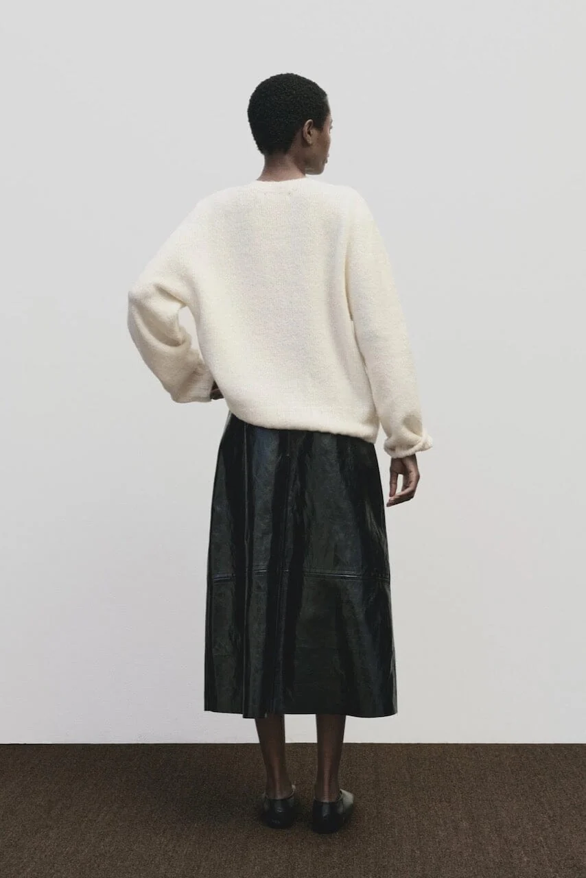 Alpaca Blend Wholegarment Knit, Ivory - Image 4