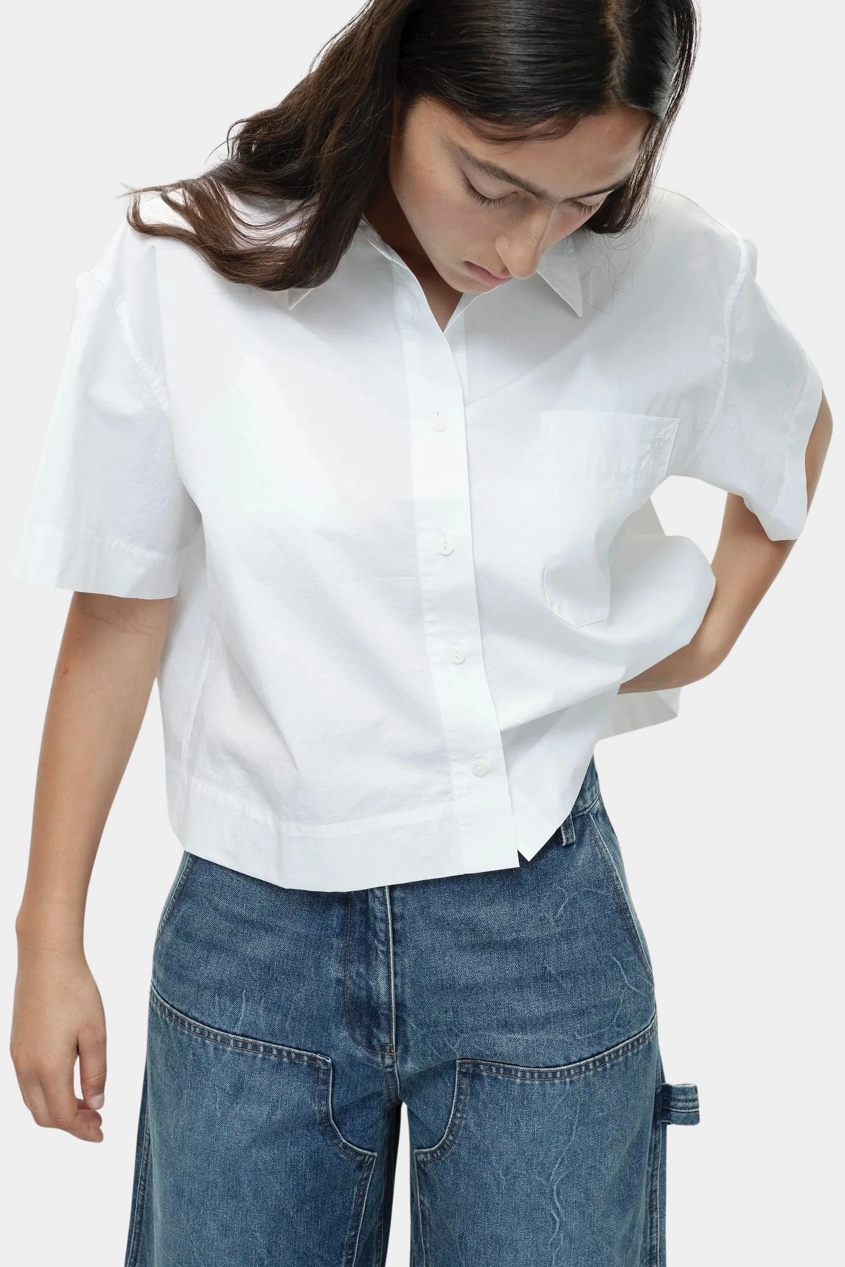 Barrel-Leg Patch Denim, Blue - Image 4