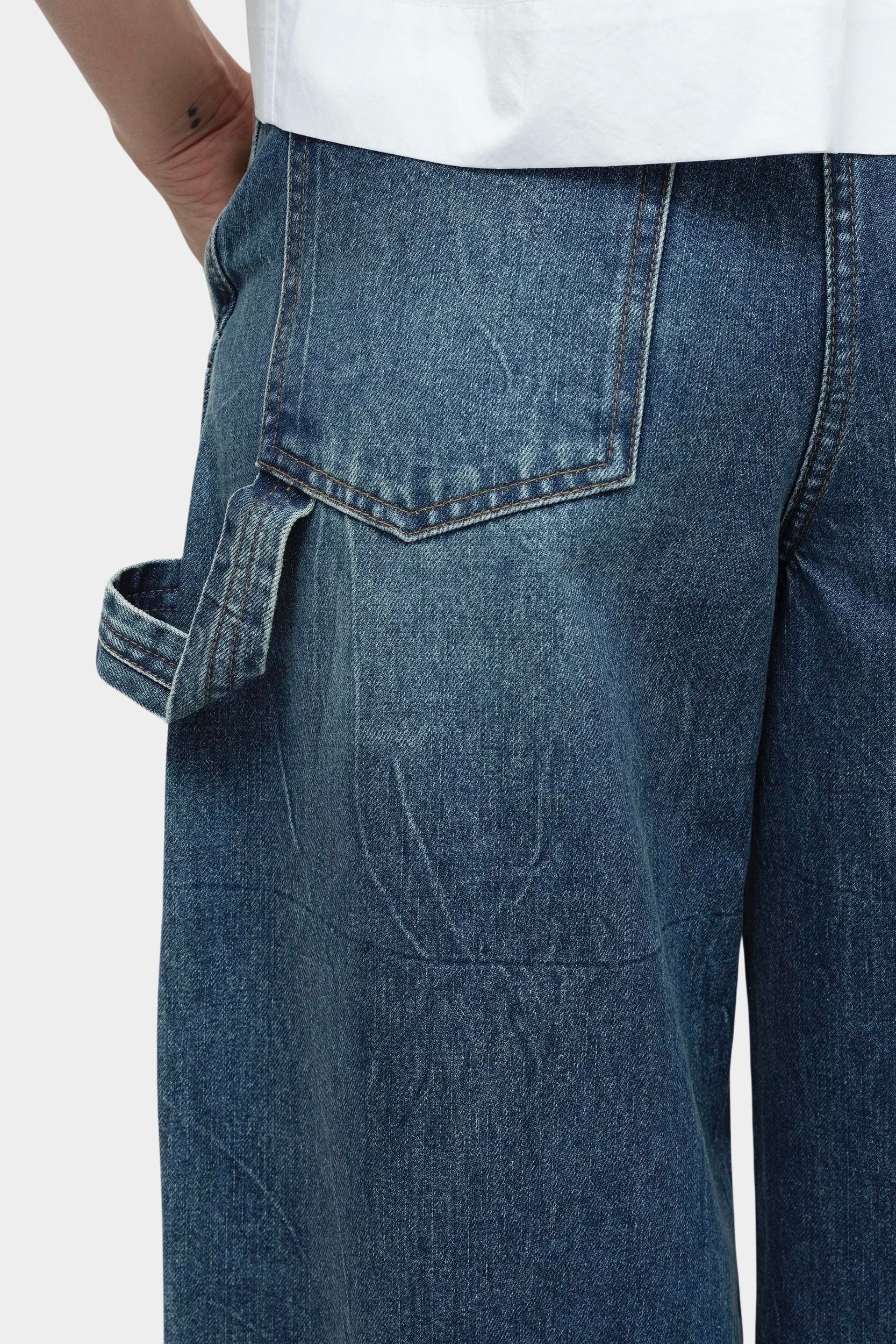 Barrel-Leg Patch Denim, Blue - Image 5