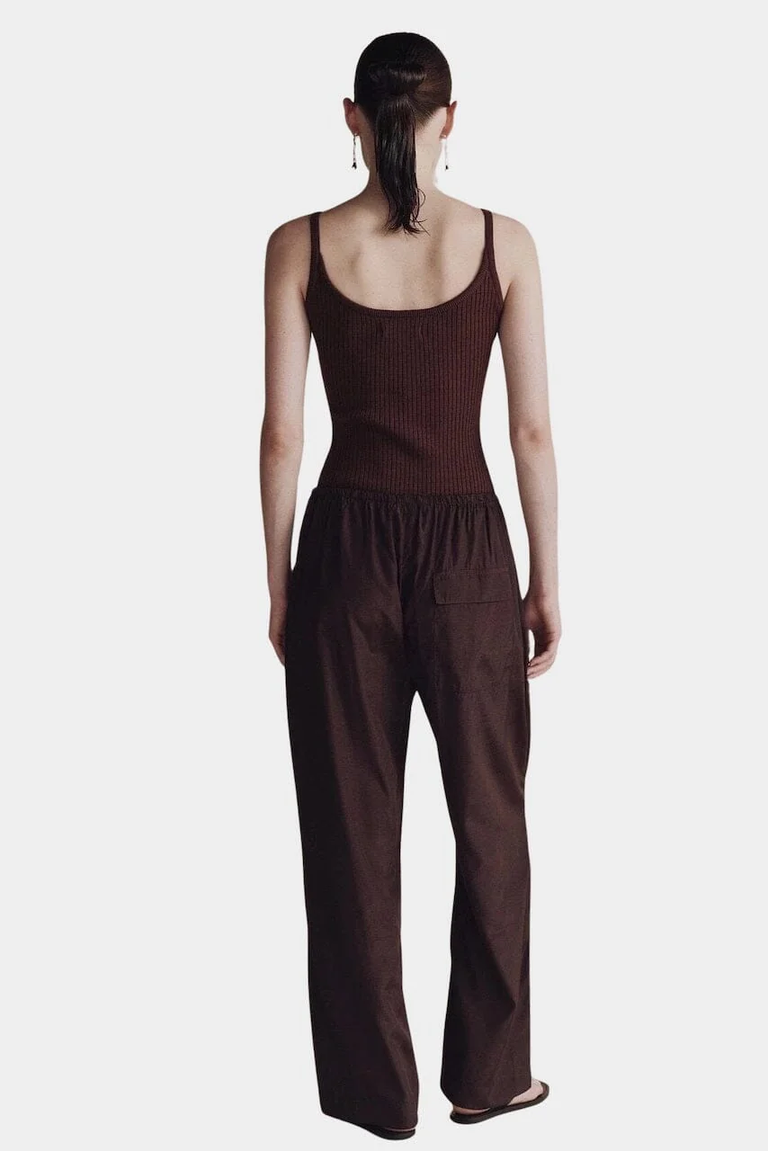 Ribbed Knit Tank, Brown - Image 3