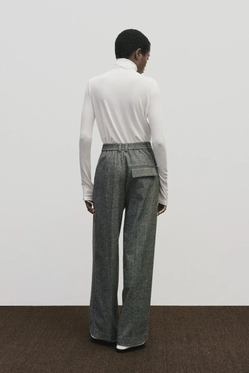 Roll Neck Jersey Top, White - Image 3