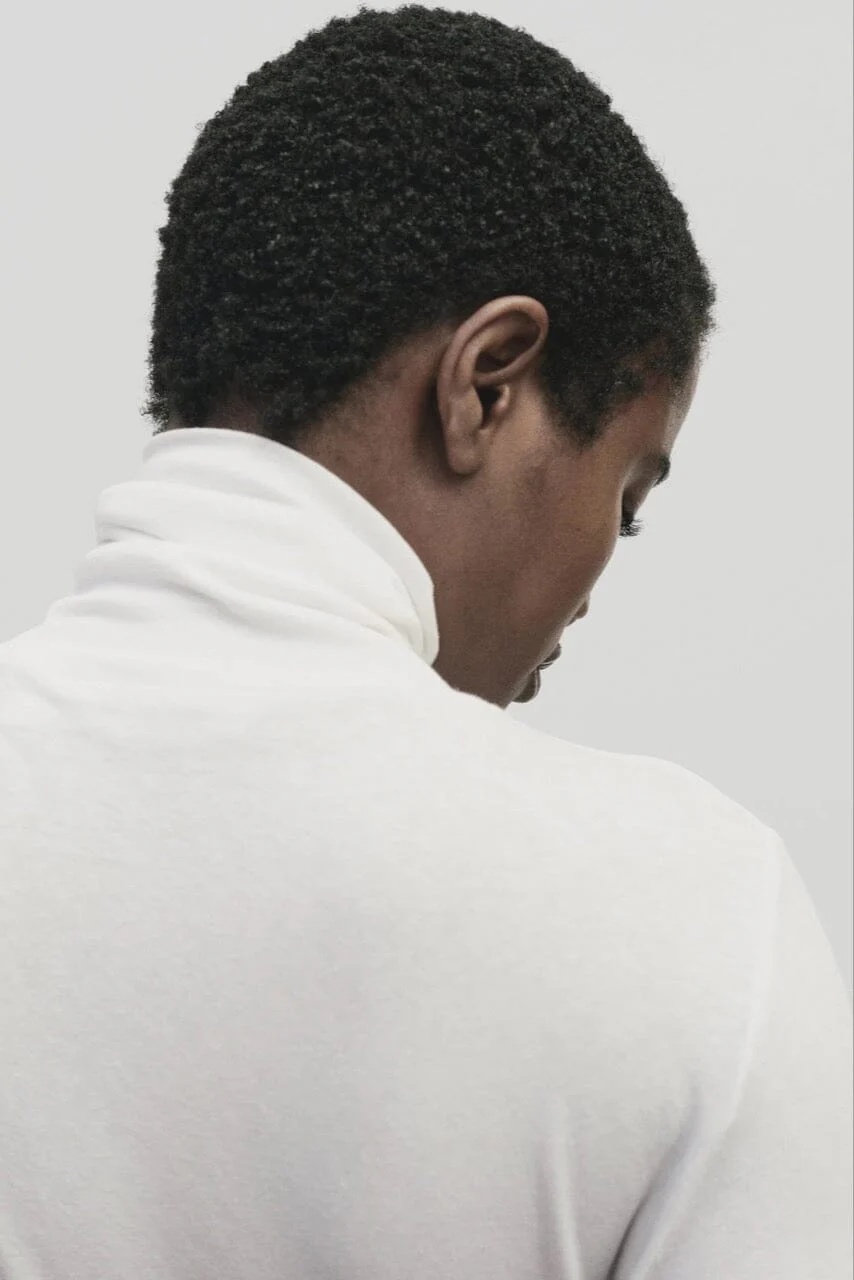 Roll Neck Jersey Top, White - Image 4