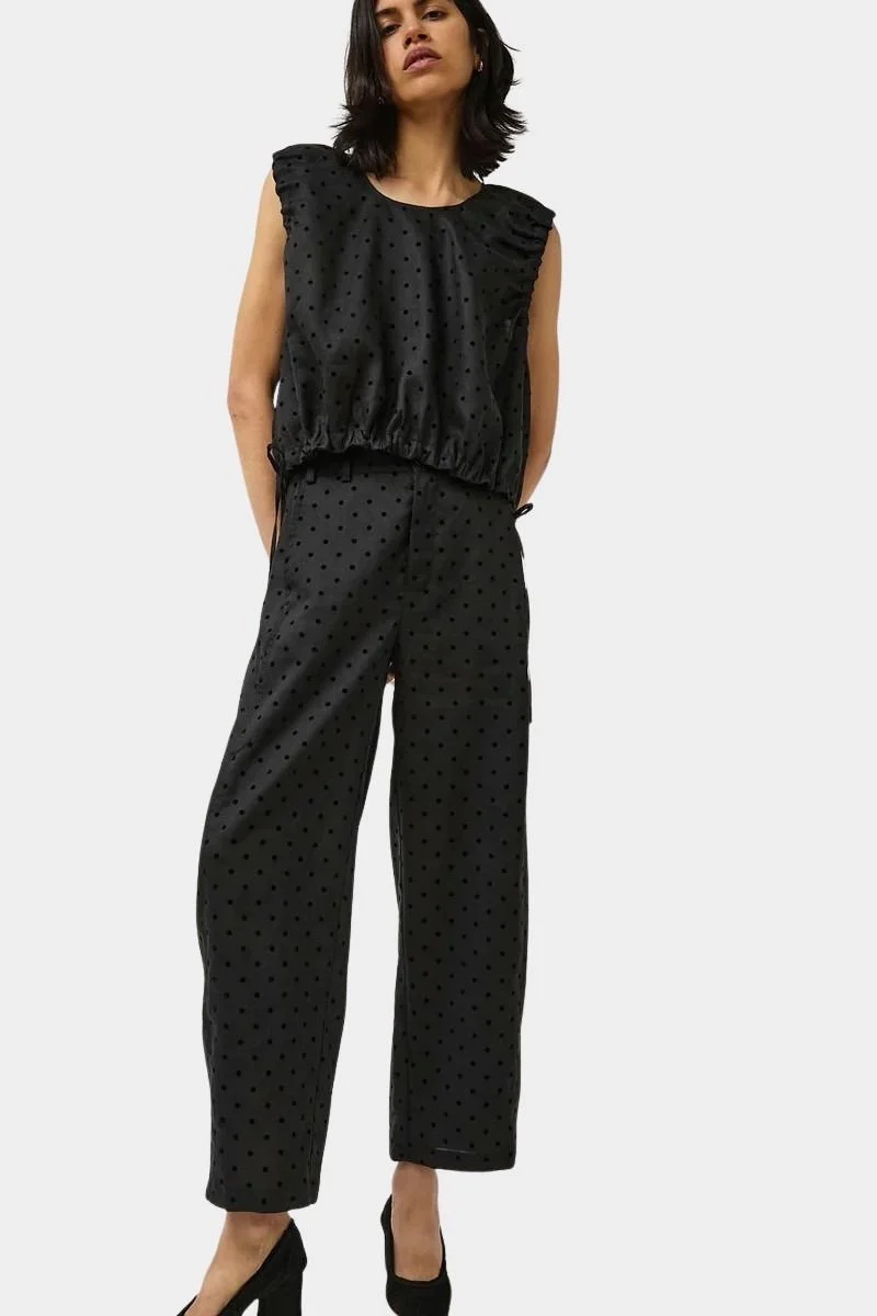 Anabel Top, Black Dot Linen - Image 5