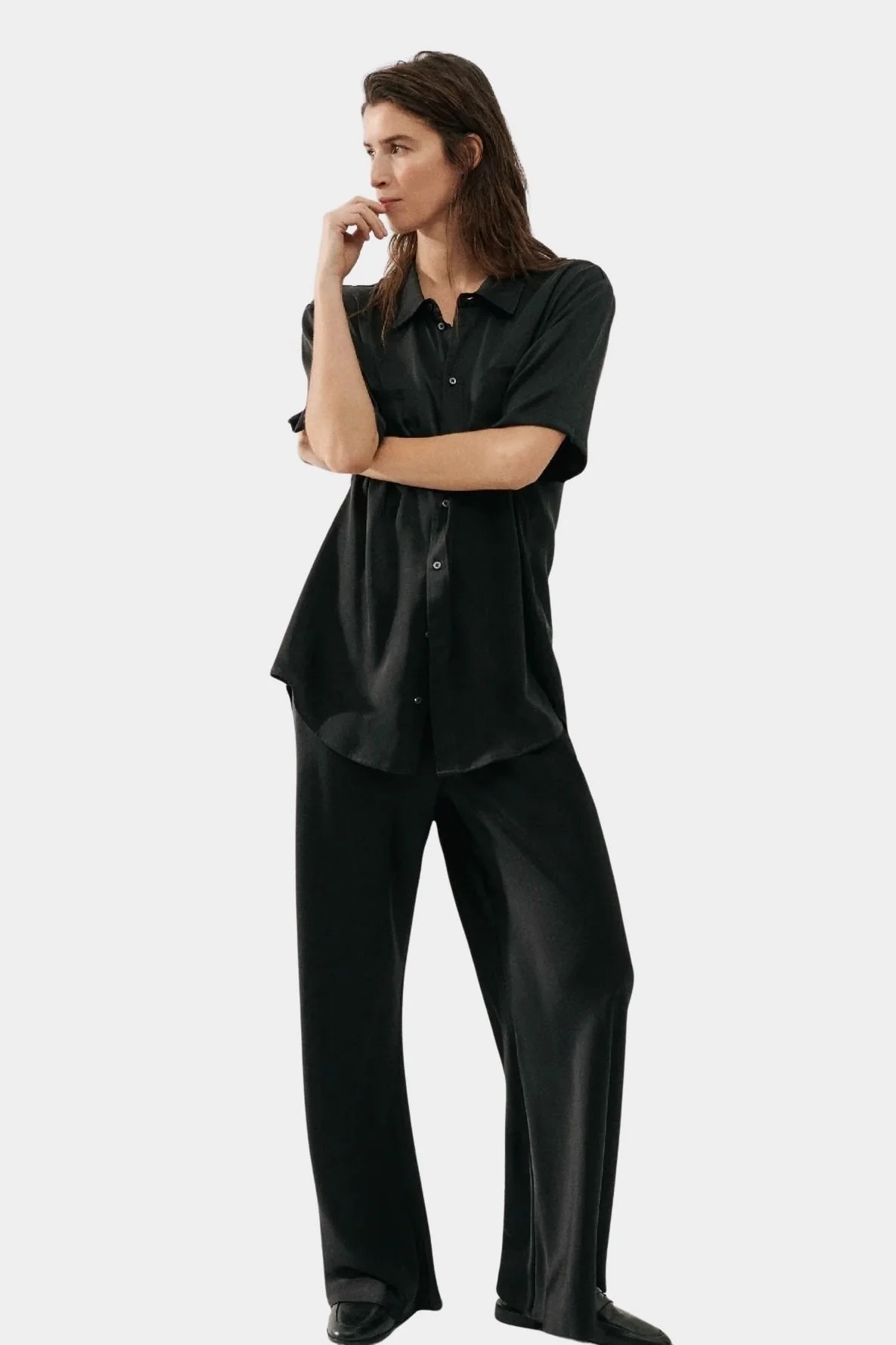 Bias Cut Pants, Black - Image 4