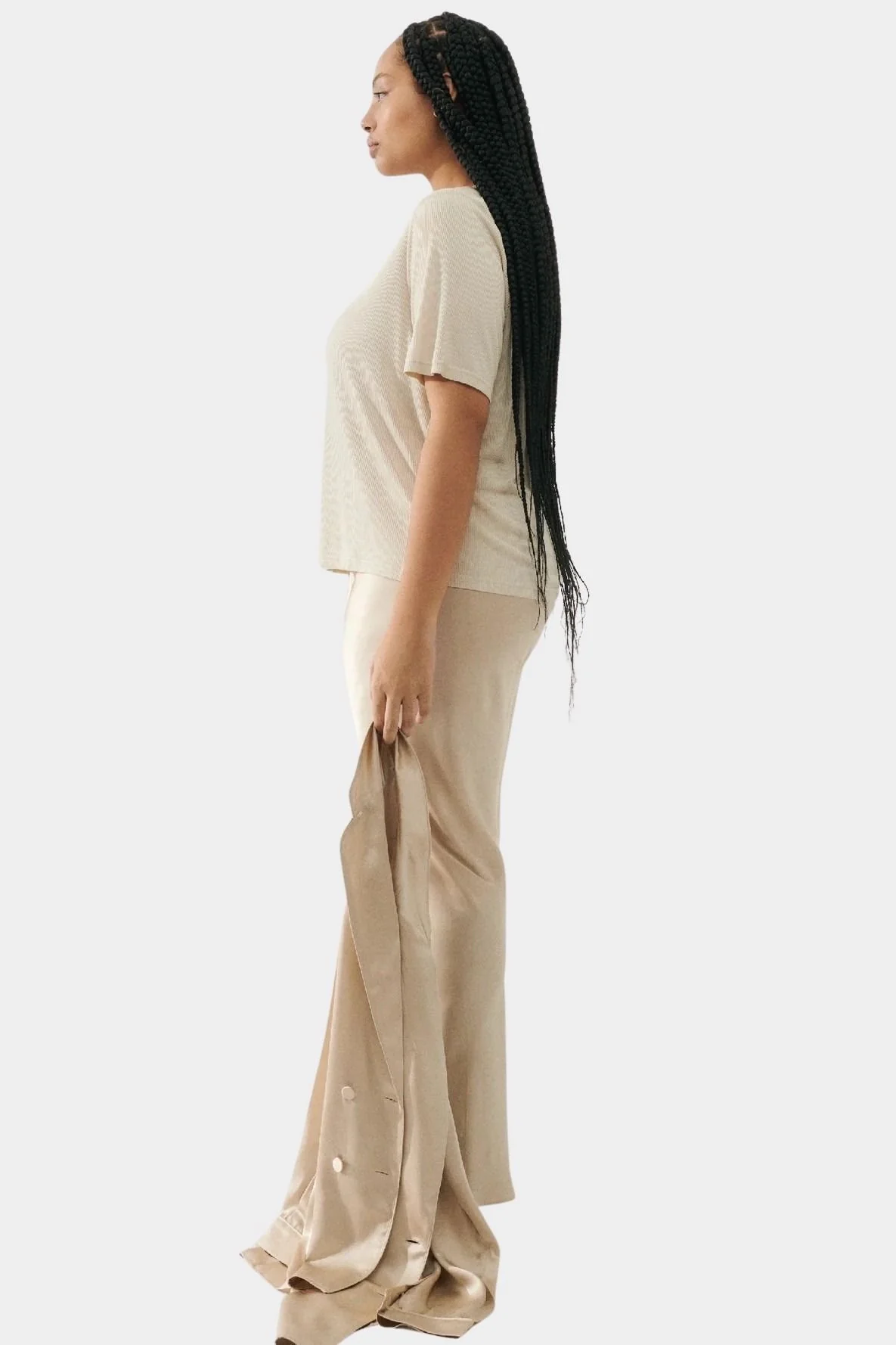Bias Cut Pants, Hazelnut - Image 4
