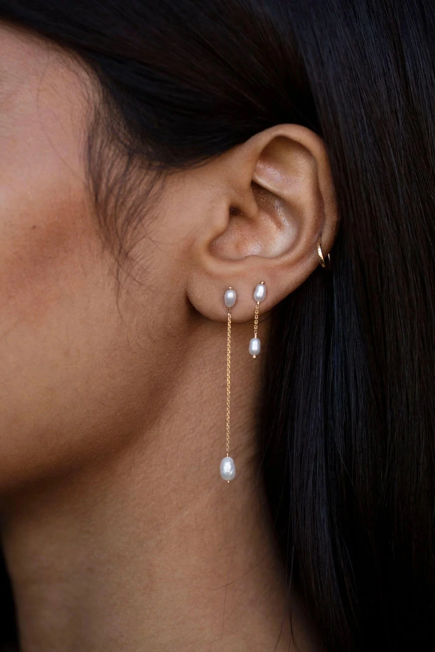 Long Pearl Shower Earring - Image 3